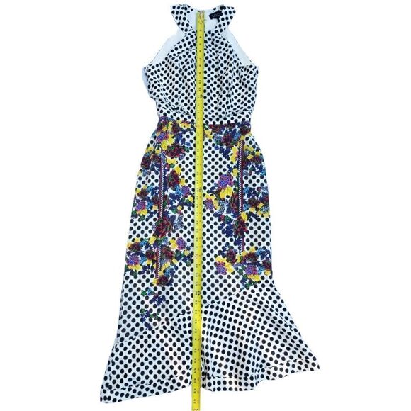 Saloni Ruby Silk Floral Polkadot Dress - Picture 4 of 9